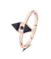 Triangles With CZ Stone Silver Ring NSR-4154